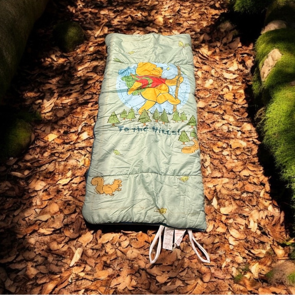 Disney Winnie The Pooh Camp Sleeping Bag Throw Blanket Comforter Vintage